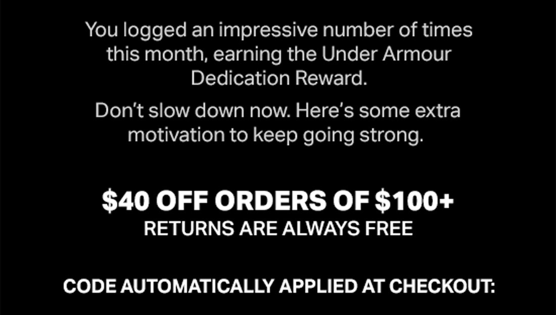 under armour 40 off 100 myfitnesspal