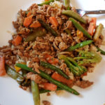 Quick & Easy Ground Chicken Stir Fry for busy nights! #fitandfrugalmommy #dinnerrecipe #cleaneating #healthydinner