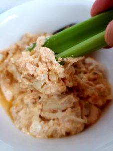 High Protein Low Carb Buffalo Chicken Dip, a healthy snack recipe or lunch recipe that will keep you full for hours! #fitandfrugalmommy #healthyrecipes #health #eatclean #lowcarb