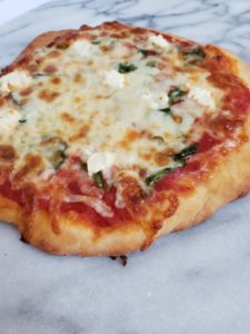 How to make two ingredient dough pizza, a quick and easy healthy dinner recipe.