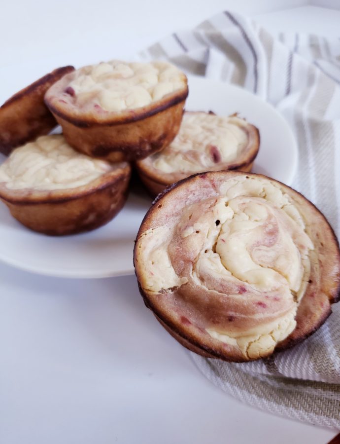 Strawberry Cheesecake Greek Yogurt Muffins, a delicious, naturally sweetened snack. A quick and easy, healthy snack recipe.