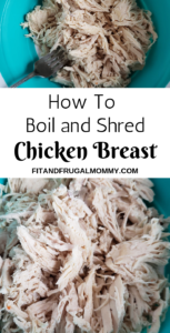 How to Boil and Shred Chicken Breast, the easiest meal prep you've ever done. A fast and easy recipe to prepare chicken.