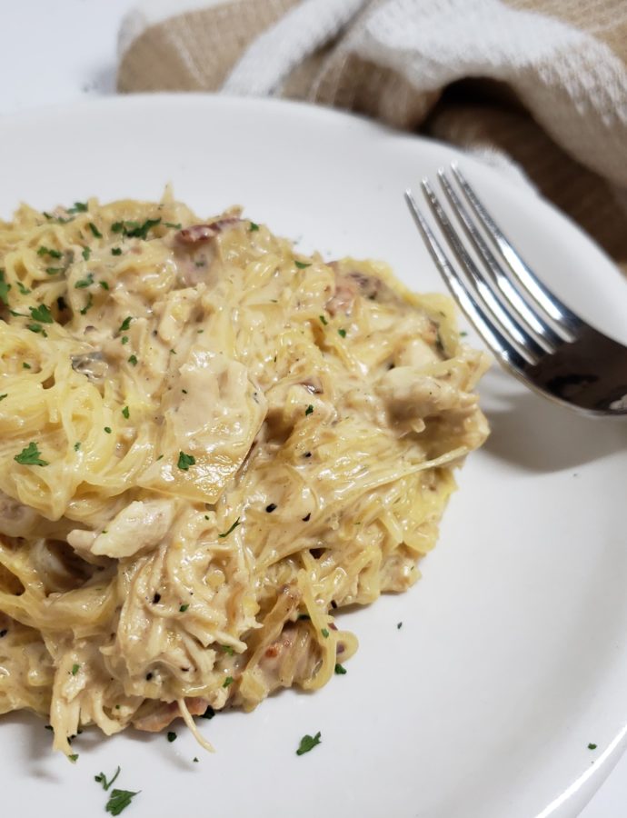 Low Carb Chicken Caesar Spaghetti Squash