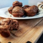 Double Chocolate Protein Muffin, a quick and easy, healthy snack recipe.
