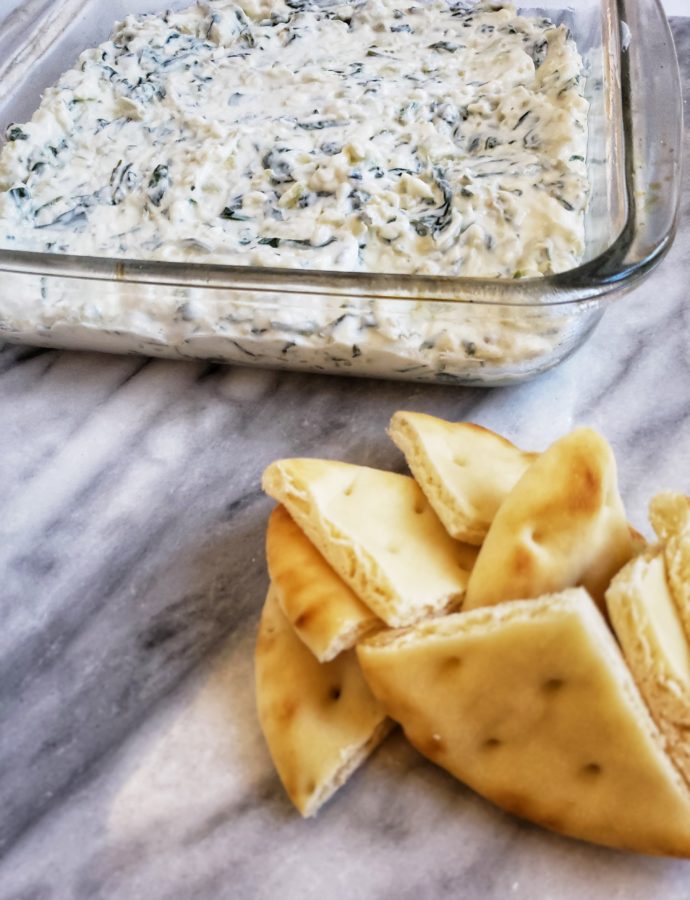 Skinny Spinach Dip, a quick and easy, healthy spinach dip. A low carb, keto dip!