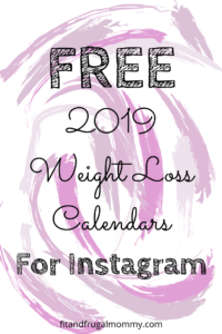Free 2019 Weight Loss Calendars for Instagram