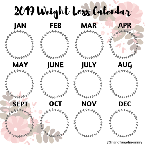 FREE 2019 Weight Loss Calendars for Instagram - Fit and Frugal Mommy