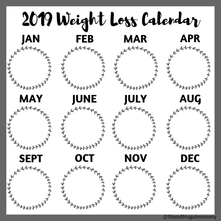 FREE 2019 Weight Loss Calendars for Instagram - Fit and Frugal Mommy