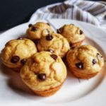 A delicious, quick and easy grab and go healthy snack recipe. A peanut butter cup protein muffin, featuring greek yogurt! So delicious for less than 150 calories.