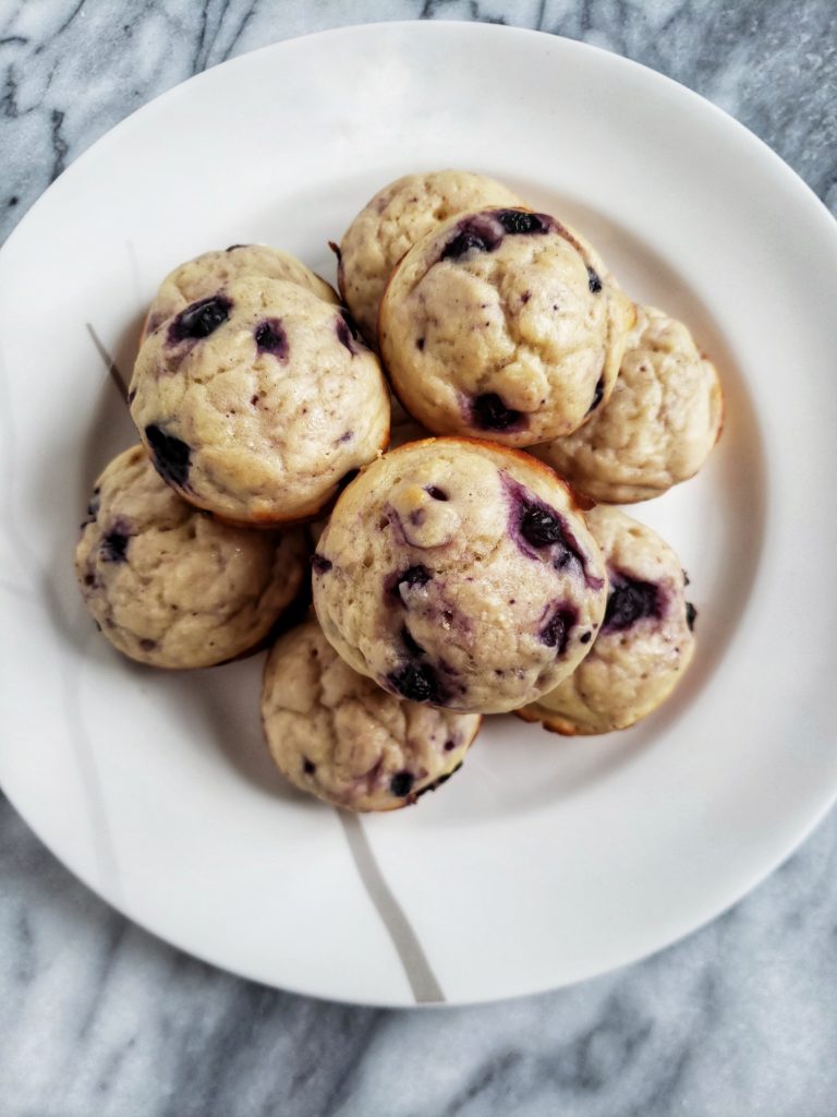 Blueberry Greek Yogurt Muffin, a naturally sweetened, low calorie muffin with a little extra protein. A perfect quick and easy healthy snack recipe.
