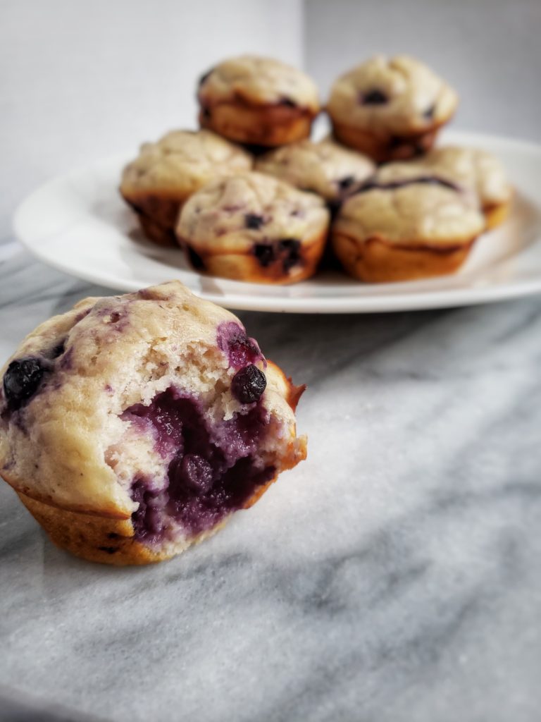 Blueberry Greek Yogurt Muffin, a naturally sweetened, low calorie muffin with a little extra protein. A perfect quick and easy healthy snack recipe.