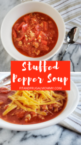 Stuffed Pepper soup, a low carb, keto lunch or dinner recipe that's super filling and delicious! A quick and easy dinner.