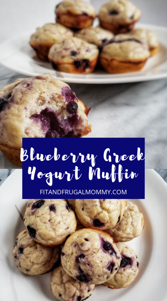 Blueberry Greek Yogurt Muffin, a naturally sweetened, low calorie muffin with a little extra protein. A perfect quick and easy healthy snack recipe.