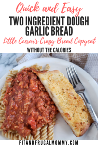Two ingredient dough garlic bread, a healthy copycat recipe of little Caesar's crazy bread. A low calorie recipe to pair with your low carb meals.