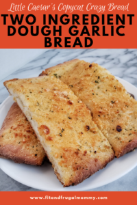 Two ingredient dough garlic bread, a healthy copycat recipe of little Caesar's crazy bread. A low calorie recipe to pair with your low carb meals.