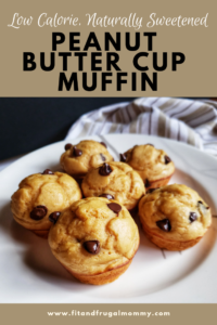 A delicious, quick and easy grab and go healthy snack recipe. A peanut butter cup protein muffin, featuring greek yogurt! So delicious for less than 150 calories.