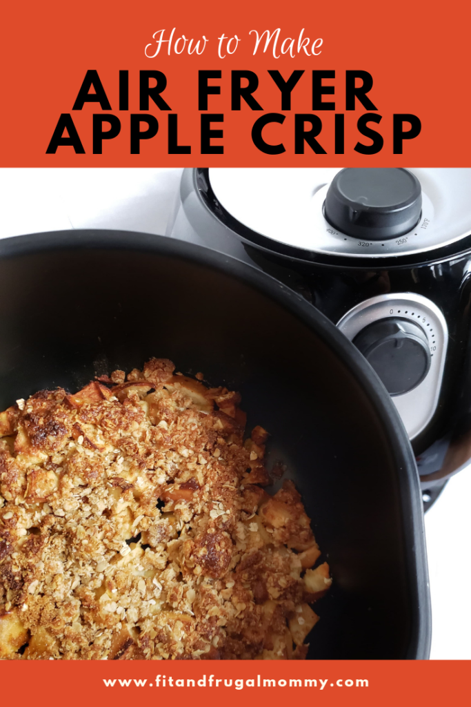 Low calorie, gluten free, air fryer apple crisp. A healthy, quick and easy dessert recipe. How to make apple crisp in the air fryer.